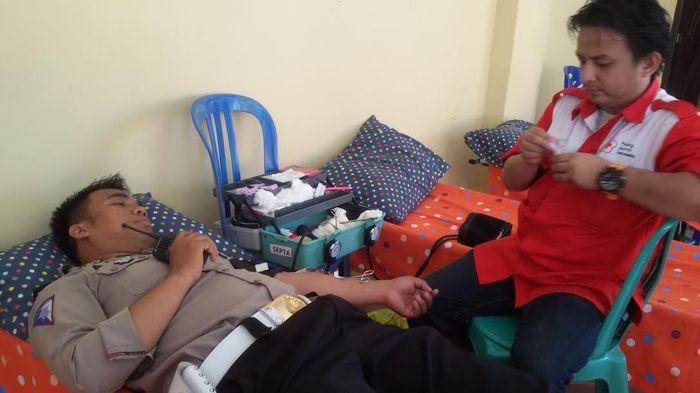 Peringati HUT Lalu Lintas Ke-61, Polres Ogan Ilir Gelar Donoh Darah