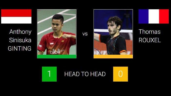 Tunggal putra Indonesia, Anthony Sinisuka Ginting vs Thomas Rouxel (Prancis) di babak pertama All England 2021