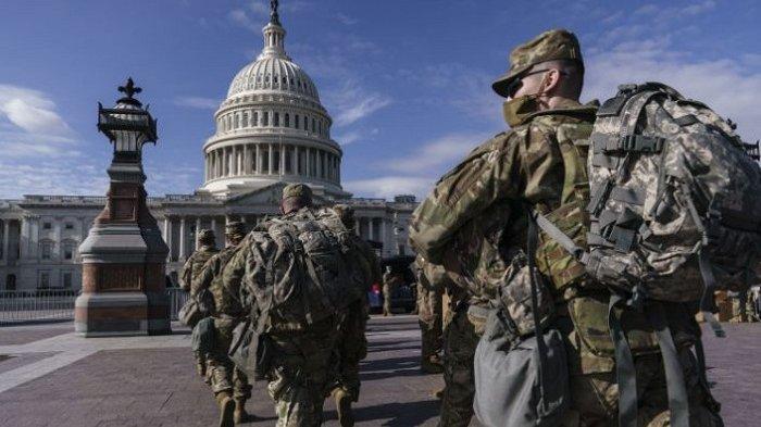 Pasukan Garda nasional AS dikerahkan ke Washington DC jelang pelantikan Joe Biden pada Rabu (20/1/2021).