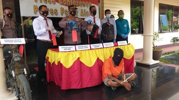RILIS PERAMPOKAN : Polres Pagaralam menggelar rilis kasus perampokan di Bank BRI Cabang Pagaralam.