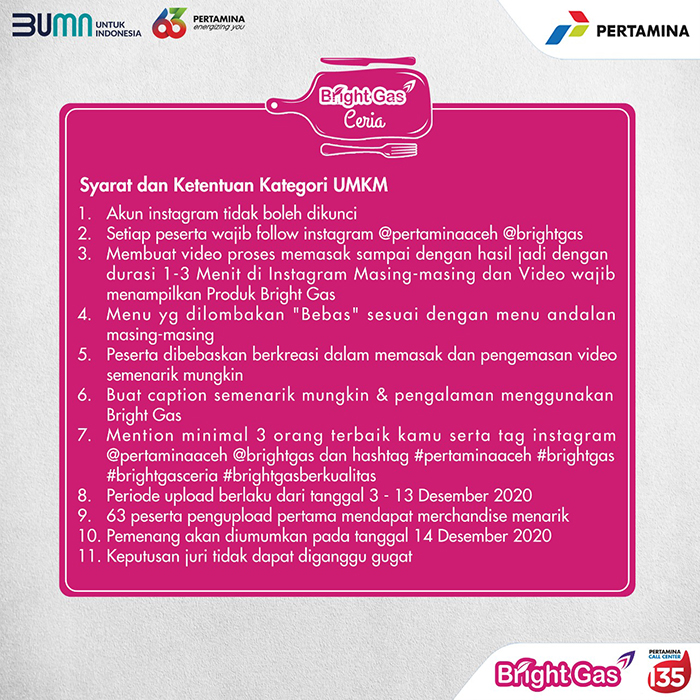 Lomba Masak Virtual “Bright Gas Ceria”