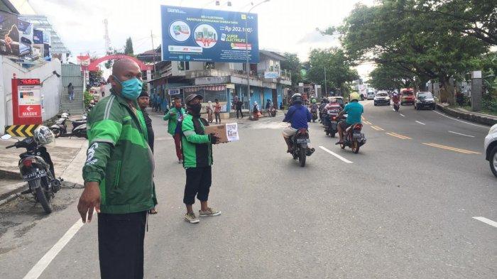 Komunitas Grab Bike Kota Ambon menggelar aksi galang dana untuk korban bencana di Nusa Tenggara Timur (NTT).