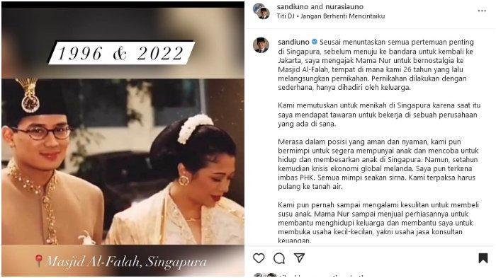 sandiaga uno kenang kembali saat ulang tahun pernikahan dengan Nur Asia Uno