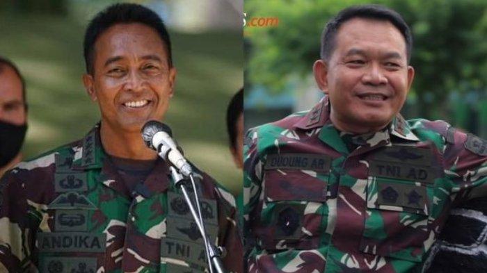 Jenderal TNI Andika Perkasa dan KSAD Dudung Abdurachman.
