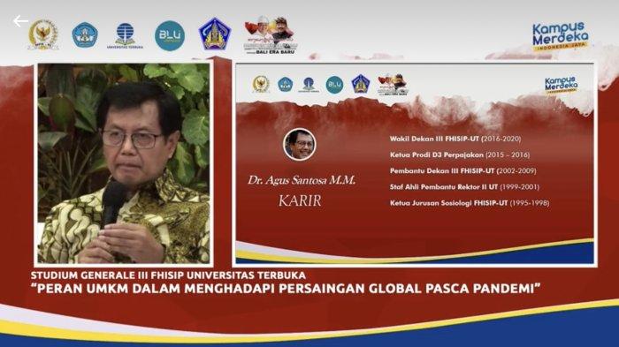 Dr. Agus Santosa, M.M selaku Dosen Universitas Terbuka jelaskan pentingnya integrasi pentahelix untuk pengembangan UMKM