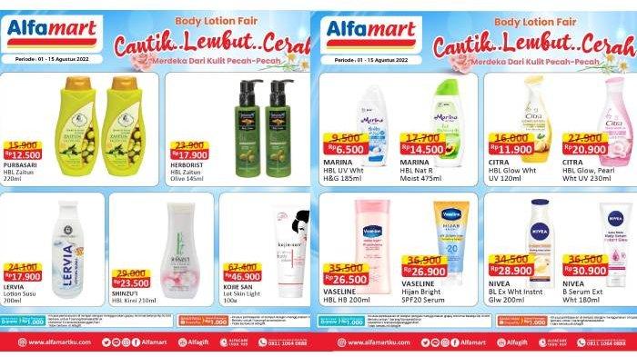 Promo Alfamart Body Lotion Fair berlaku untuk periode 1-15 Agustus 2022.