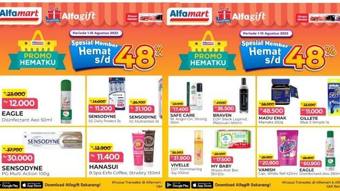 Promo Alfamart Spesial Member berlaku untuk periode 1-15 Agustus 2022.