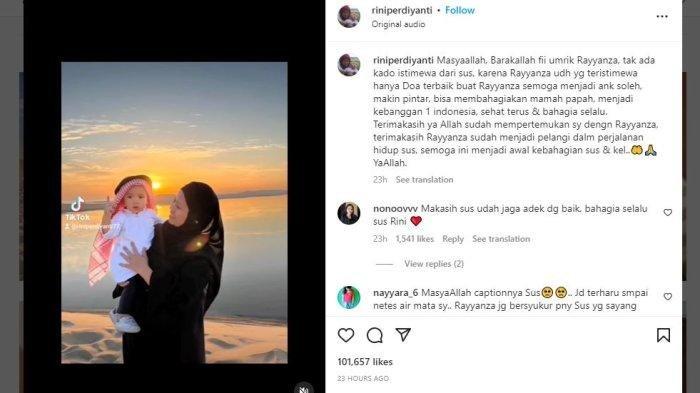 Rayyanza Malik Ahmad, putra bungsu Raffi Ahmad dan Nagita Slavina, merayakan ulang tahun pertama di Qatar pada Sabtu (26/11/2022).
