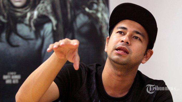 Artis Raffi Ahmad berbincang dengan awak Tribunnews dan Warta Kota saat bertandang ke kantor Redaksi Tribunnews.com, di Palmerah, Jakarta, Selasa (10/4/2018).