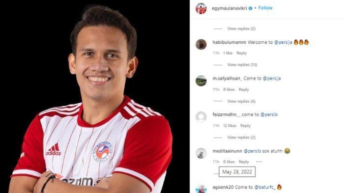 Instagram Egy Maulana diserbu Bobotoh dan The Jakmania, Sabtu (28/5/2022).