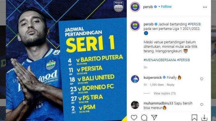 Jadwal pertandingan Persib Bandung di BRI Liga 1 2021 seri pertama, di mana ada enam laga yang telah menanti tim asuhan Robert Alberts dari September hingga awal Oktober.