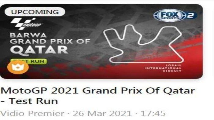 Latihan bebas (FP) pertama dan kedua MotoGP Qatar 2021 berlangsung pada Jumat (26/3/2021) mulai pukul 17.45 WIB, Live Fox Sports via Vidio.com.