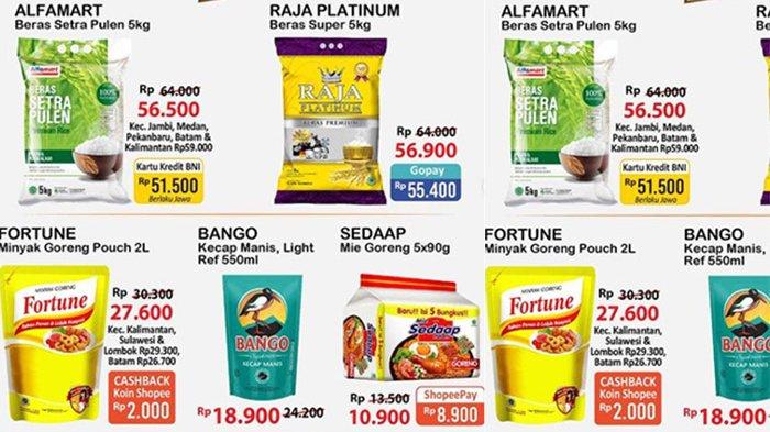 Promo JSM Alfamart 12 Juni 2021, Beras 5 Kg Rp 51.500, 5 Mie Goreng Sedaap Rp 8 Ribuan, Minyak Goreng Murah.