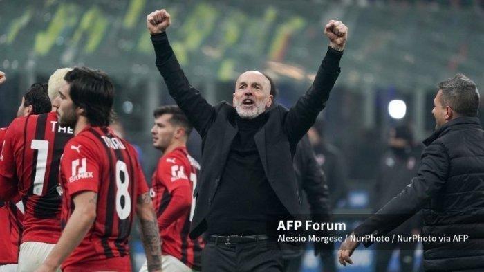 Stefano Pioli, Pelatih Kepala AC Milan saat FC Internazionale melawan AC Milan, Serie A, di Stadion Giuseppe Meazza pada 5 Februari 2022. Foto oleh Alessio Morgese / NurPhoto