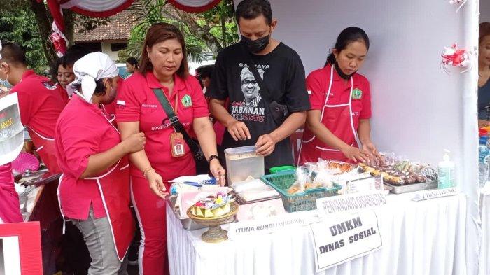 Stand disabilitas di areal lomba HUT RI di Gedung I Ketut Maria, Selasa 9 Agustus 2022.