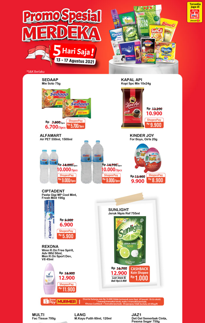 Promo JSM Alfamart Terbaru 13 - 17 Agustus 2021.