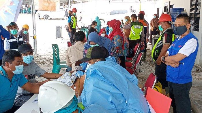 PT MSP gelar vaksinasi dosis 2 di tambang Mapur, Riausilip, Bangka, Kamis (12/8/2021