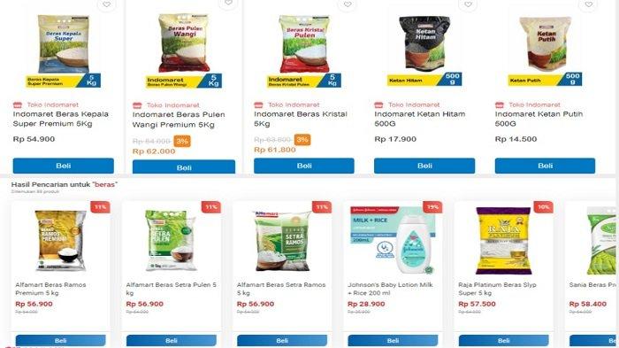 Perbandingan harga beras di Alfamart dan Indomaret