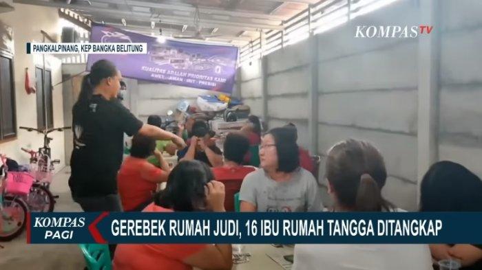 Tangkapan layar video ibu-ibu main judi capsa di Bangka Tengah