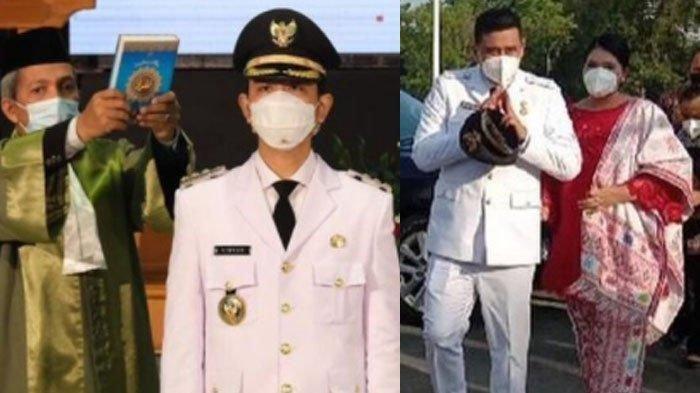 Gibran dan Bobby saat dilantik jadi Wali Kota