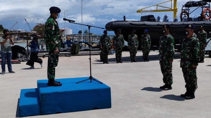 peluncuran dan pengukuhan Rigid Hulled Inflatable Boat (RHIB) salah satu kapal patroli cepat di Dermaga Tarsus/RWTJM Belinyu Kel. Mantung Kec. Belinyu Kab. Bangka, (Senin, 22/03/2021)
