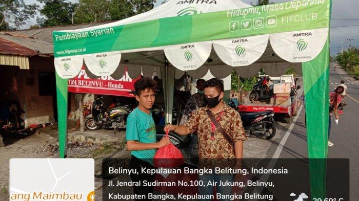 TDM BELINYU Bagi-bagi Sembako dan Masker untuk warga