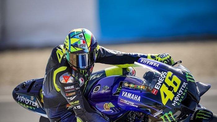 Pembalap Monster Energy Yamaha, Valentino Rossi, ketika mengikuti tes menjelang seri pembuka MotoGP Spanyol di Sirkuit Jerez, Spanyol, 15 Juli 2020.