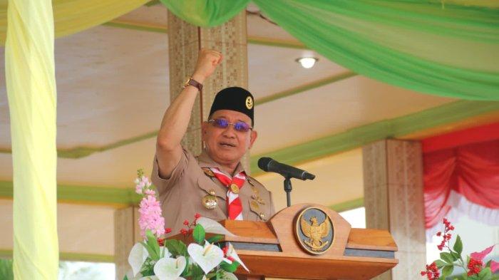 Bupati Kotabaru H Sayed Jafar Alaydrus, SH melantik pengurus Mabiran, Kwarran dan LPK Gerakan Pramuka dari tujuh kecamatan
