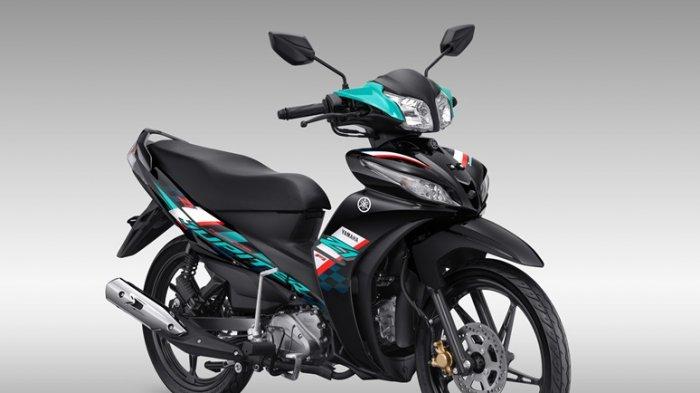 Jupiter Z1 Metallic Black memiliki grafis cyan dan putih