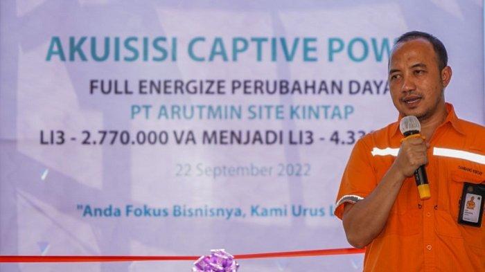 Mine Manager PT Arutmin Indonesia Site Kintap, Lutfi Qolbirokhim dalam kegiatan peresmian PT Arutmin Indonesia Site Kintap secara resmi beralih 100 persen ke listrik yang dikelola PT PLN (Persero), Jumat (22/9/2022).