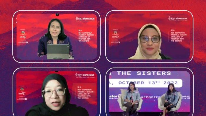 Para perempuan pelaku UMKM pemenang program W20 SISPRENEUR berkesempatan berdiskusi dengan Menteri Pemberdayaan Perempuan dan Perlindungan Anak (PPPA) RI