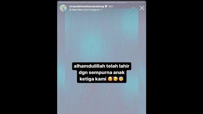 Sirajuddin Mahmud kabarkan Zaskia Gotik telah melahirkan.
