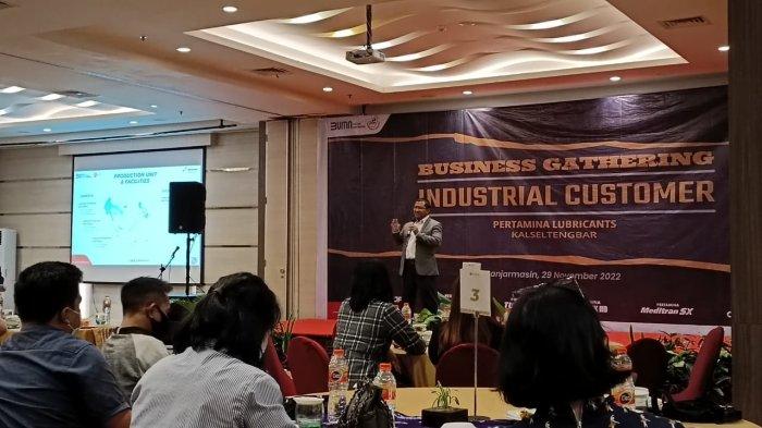 Suasana acara Business Gathering Industrial Customer PT Pertamina Lubricants (PTPL) Kalseltengbar di Fugo Hotel Banjarmasin, Rabu (30/11/2022).