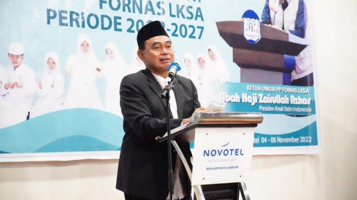 Zairullah Saat Berikan Sambutan Usai Lantik Pengurus LKSA Pusat