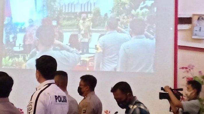 Acara vicon di Pemkab Kotabaru terkait kesiapan penanganan karhutla.