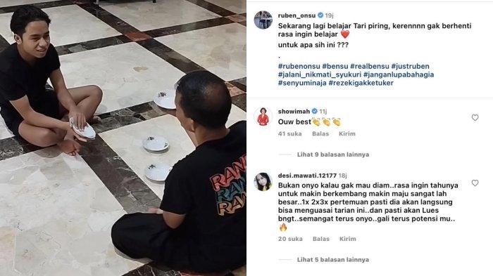 Aksi Betrand Peto putra Ruben Onsu belajar Tari Piring dikomentari Soimah.