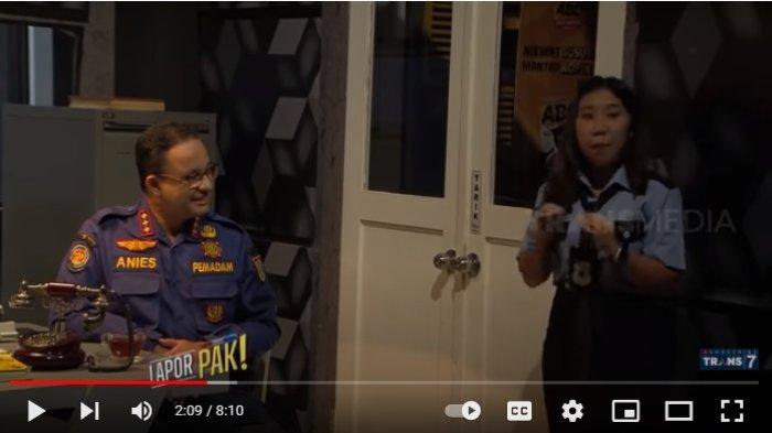 Aksi Kiky Saputri saat meroasting Gubernur DKI Jakarta Anies Baswendan
