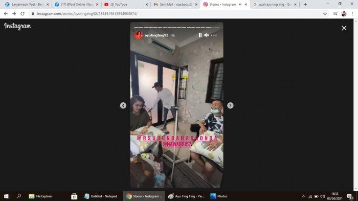 Ayu Ting Ting dan Ayah Rozak diinfus.