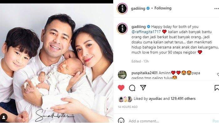 Gading Marten ucap ultah Raffi Ahmad dan Nagita Slavina.
