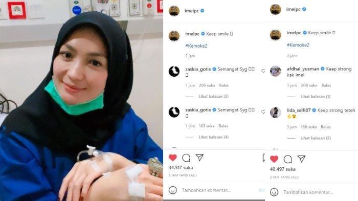 Imel Putri Cahyati dapat dukungan dari Zaskia Gotik saat kembali jalani kemoterapi.