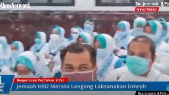Jemaah asal Kabupaten Hulu Sungai Utara (HSU), Kalimantan Selatan, saat umrah di Makkah.