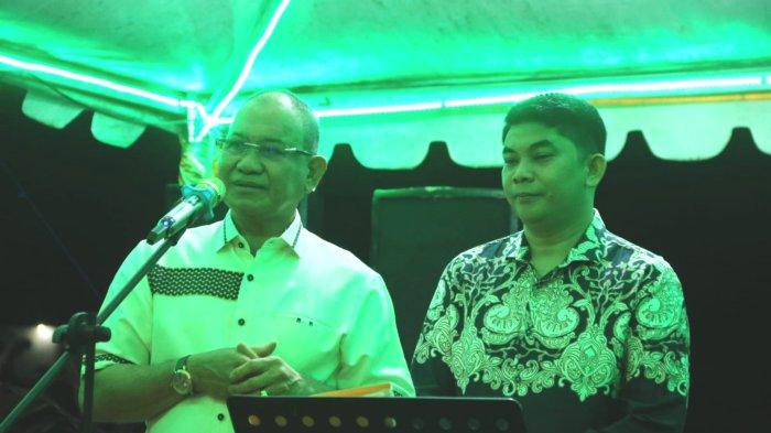 Bupati Kotabaru H Sayed Jafar Alaydrus, SH bersama Wakil Bupati H Andi Rudi Latif, SH saat menyampaikan sambutan diacara ramah tamah