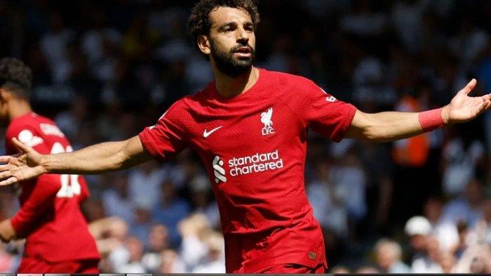 Mohamed Salah ikurt mencetak go ssat laga Fulham vs Liverpool di Liga Inggris 2022/2023