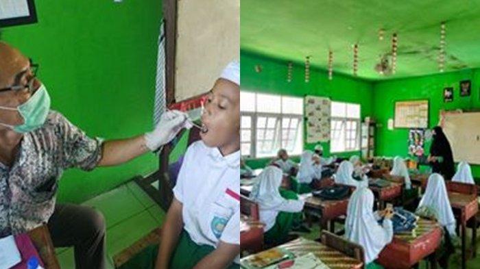 Poltekkes Kemenkes Banjarmasin jurusan Keperawatan Gigi di Banjarbaru melaksanakan pengabdian masyarakat di Madrasah Ibtidaiyah (MI) Sabilal Rosyad.