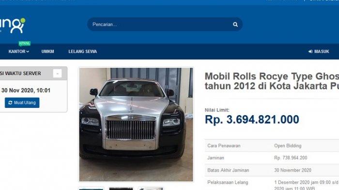 Pengumuman lelang mobil Rolls-Royce Kementerian Sosial di www.lelang.go.id
