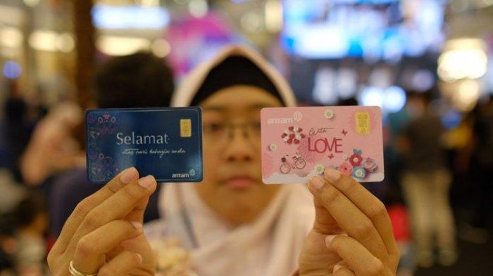 PT Aneka Tambang Tbk (Antam) melalui Unit Bisnis Pengolahan dan Pemurnian Logam Mulia (UBPP LM) meluncurkan produk emas batangan Gift Series di Jakarta, Minggu (28/4/2019).