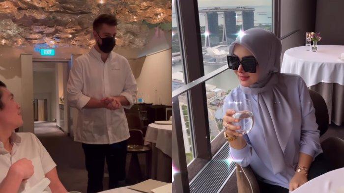 Potret Syahrini dan Reino Barack makan di restoran mewah Singapura