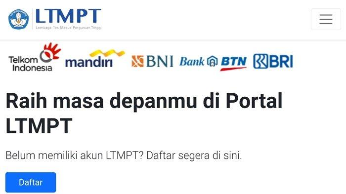 Tangkap layar halaman registrasi akun LTMPT.