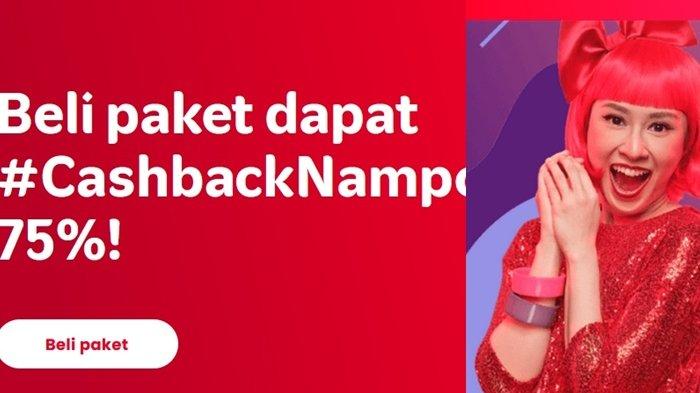 Telkomsel menghadirkan Cashback Nampol 75 Persen
