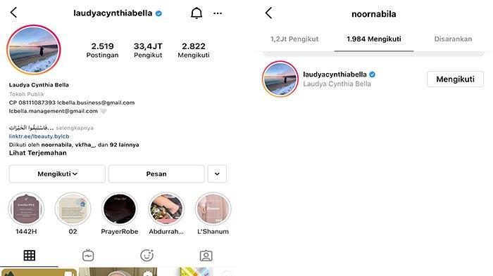 Noor Nabila follow Instagram Bella